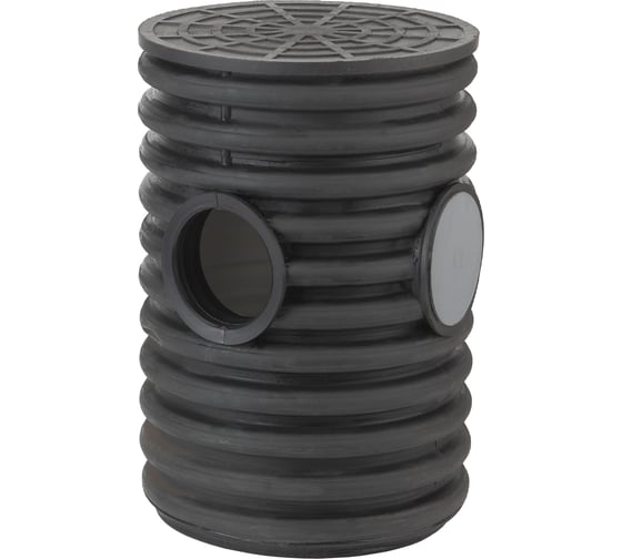 Изображение товара Колодец дренажный смотровой Рувинил 340/300x2000 мм с тремя выходами 110 мм, дном и полимерной крышкой КДС-340х2000