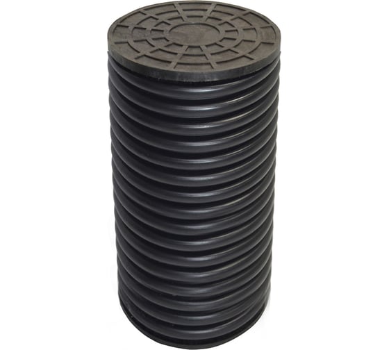 Изображение товара Колодец дренажный смотровой Рувинил 575/500x1000 мм без отверстий с дном и полимерной крышкой КДС-575х1000