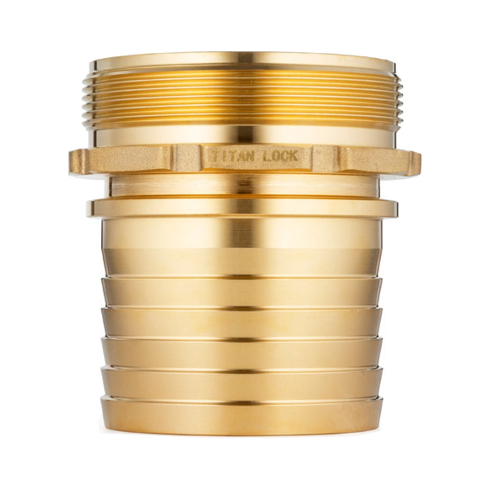 Изображение товара Штуцер с наружной резьбой под рукав (100 мм-4"; латунь) TITAN LOCK TLSM100BR