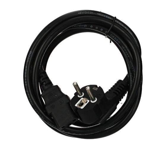 Изображение товара Кабель компьютер-розетка VCOM 220V, угловая Евровилка, VDE 3G*1.5mm2 CE021-CU1.5-1.8M