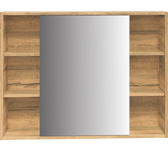 Изображение товара Зеркальный шкаф подвесной Sanstar Graffa 100 для ванной комнаты Дуб вотан, графит софт 447.1-2.4.1.ЛАВ
