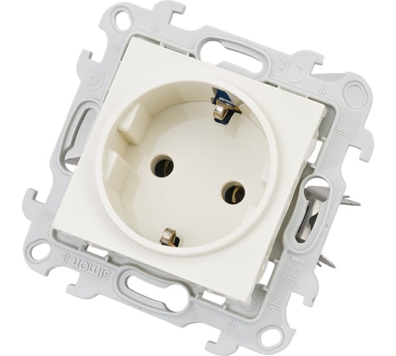 Изображение товара Розетка Simon 2К+З без защитных шторок Push&Go, слоновая кость 2420434-031