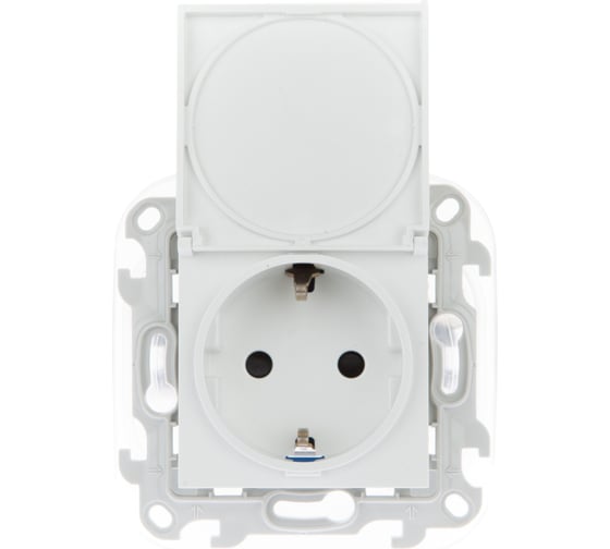 Изображение товара Розетка Simon 2К+З IP44 Push&Go, белый 2420448-030