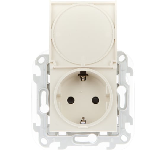 Изображение товара Розетка Simon 2К+З Schuko IP44, слоновая кость 2450448-031