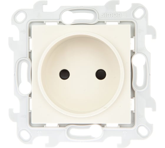 Изображение товара Розетка Simon 2К с защитными шторками, слоновая кость 2450441-031