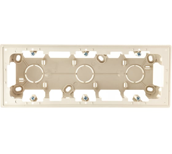 Изображение товара Монтажная коробка Simon для накладного монтажа на 3 поста, слоновая кость 2400753-031