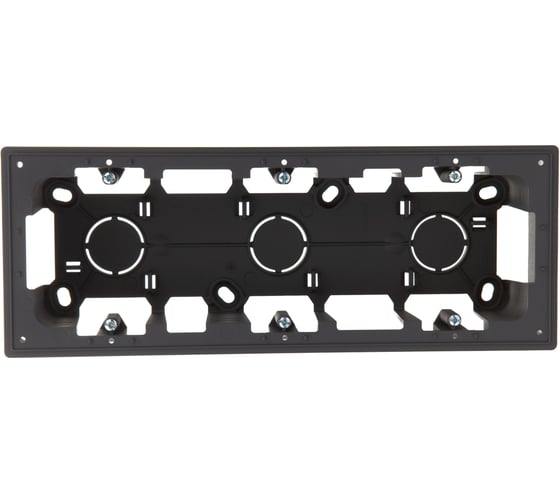 Изображение товара Монтажная коробка Simon для накладного монтажа на 3 поста, графит 2400753-038