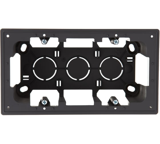 Изображение товара Монтажная коробка Simon для накладного монтажа на 2 поста, графит 2400752-038