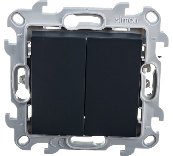 Изображение товара Двухклавишный выключаттель Simon Push&Go, графит 2420398-038