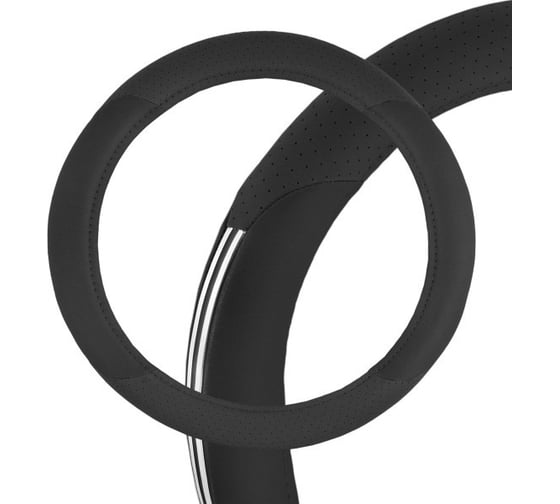 Изображение товара Оплетка SKYWAY Crome-1 L Черная экокожа S01102025