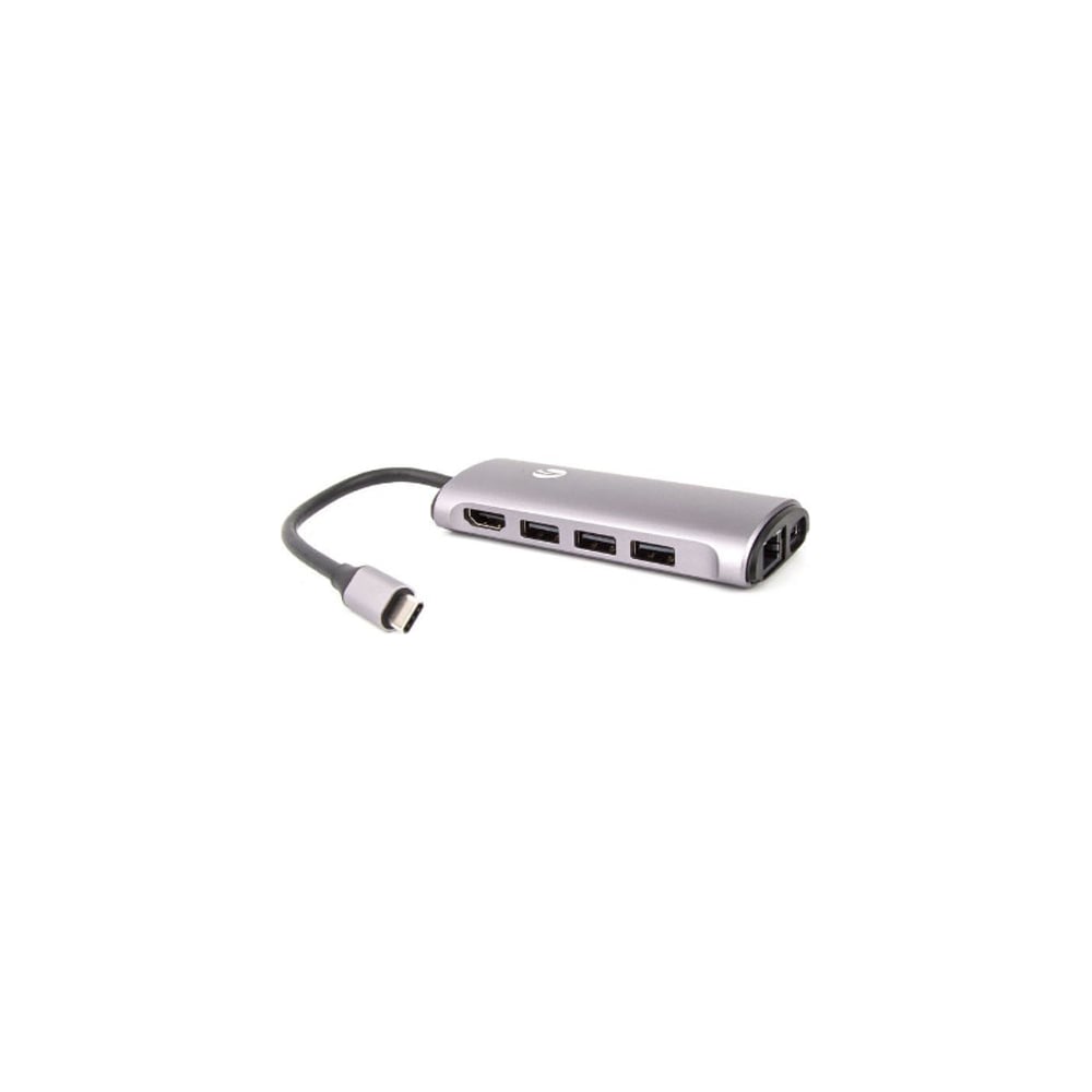 фото Кабель-адаптер vcom usb3.1 type-c/m - hdmi 4k*60hz +3usb 3.0+rj45+tf+sd+pd charging cu463