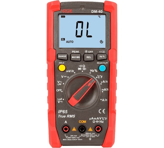 Изображение товара Цифровой мультиметр RGK DM-40 776431