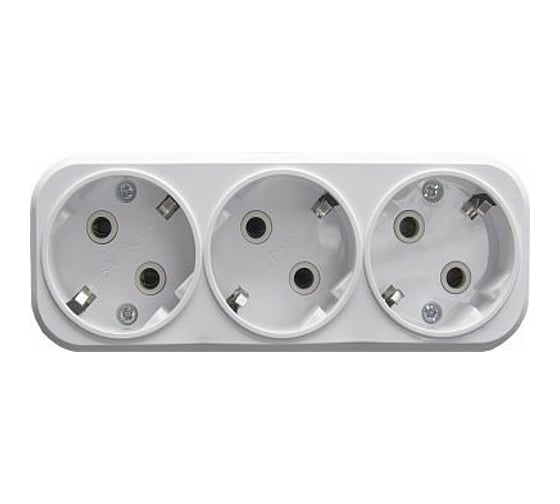 Изображение товара Сетевой разветвитель STEKKER на 3 выхода с заземлением, 250В,16A, белый ADP16-23-20 39024
