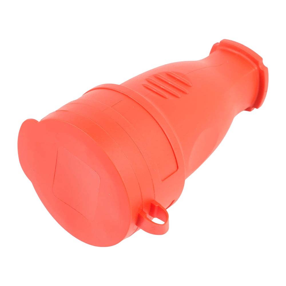 Изображение товара Переносная одноместная розетка STEKKER с/з с крышкой каучук 230В 16А IP44 красный RST16-21-44 39195