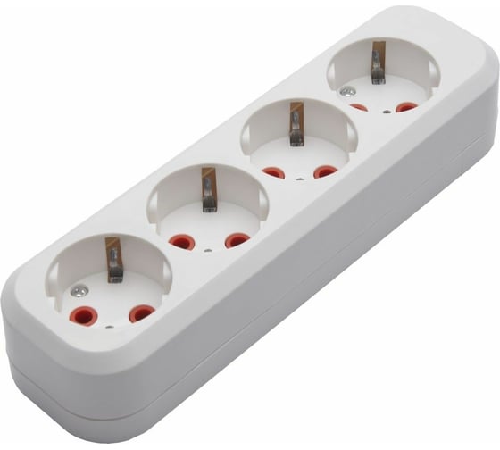 Изображение товара Переносная розетка STEKKER разборная 4 гнезда с заземлением 250В 16A IP20, белая, PST16-410-20 39012