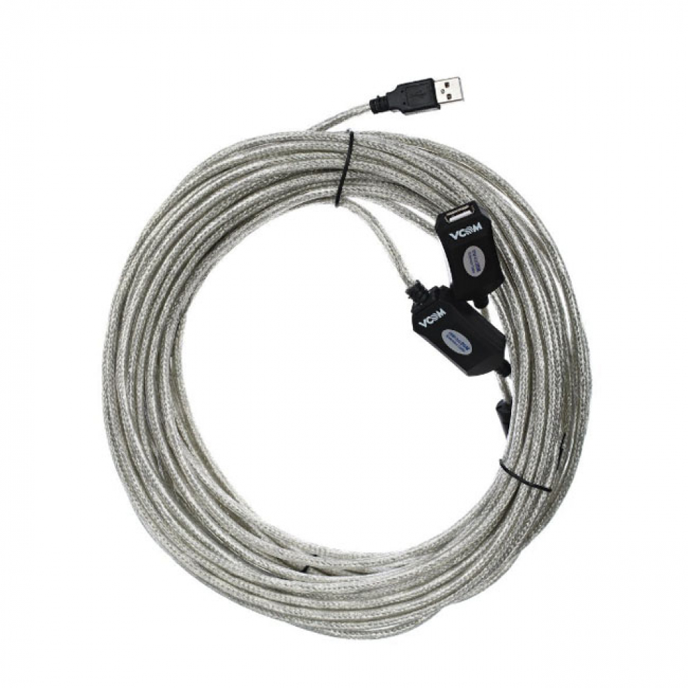 Удлинительный активный кабель-адаптер VCOM orient uss 102n кабель адаптер usb am to rs232 db9m wch ch340 поддержка win 8 x 10 длина 0 8м крепеж разъема винты