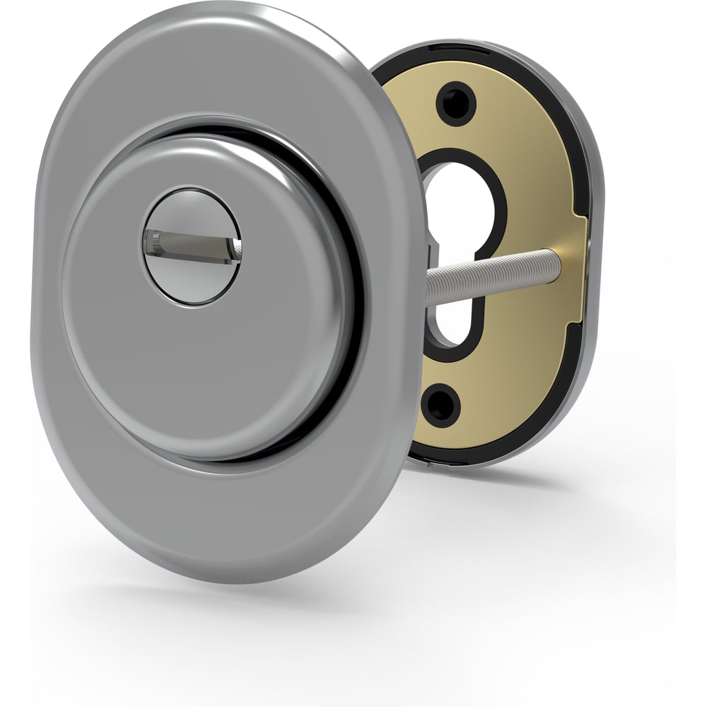 Изображение товара Броненакладка CRIT БН-26-Хп для евроцилиндра, сталь, хром, врезная