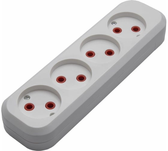 Изображение товара Переносная разборная розетка STEKKER 4 гнезда без заземления 250В 10A IP20 белая, PST10-400-20 39009