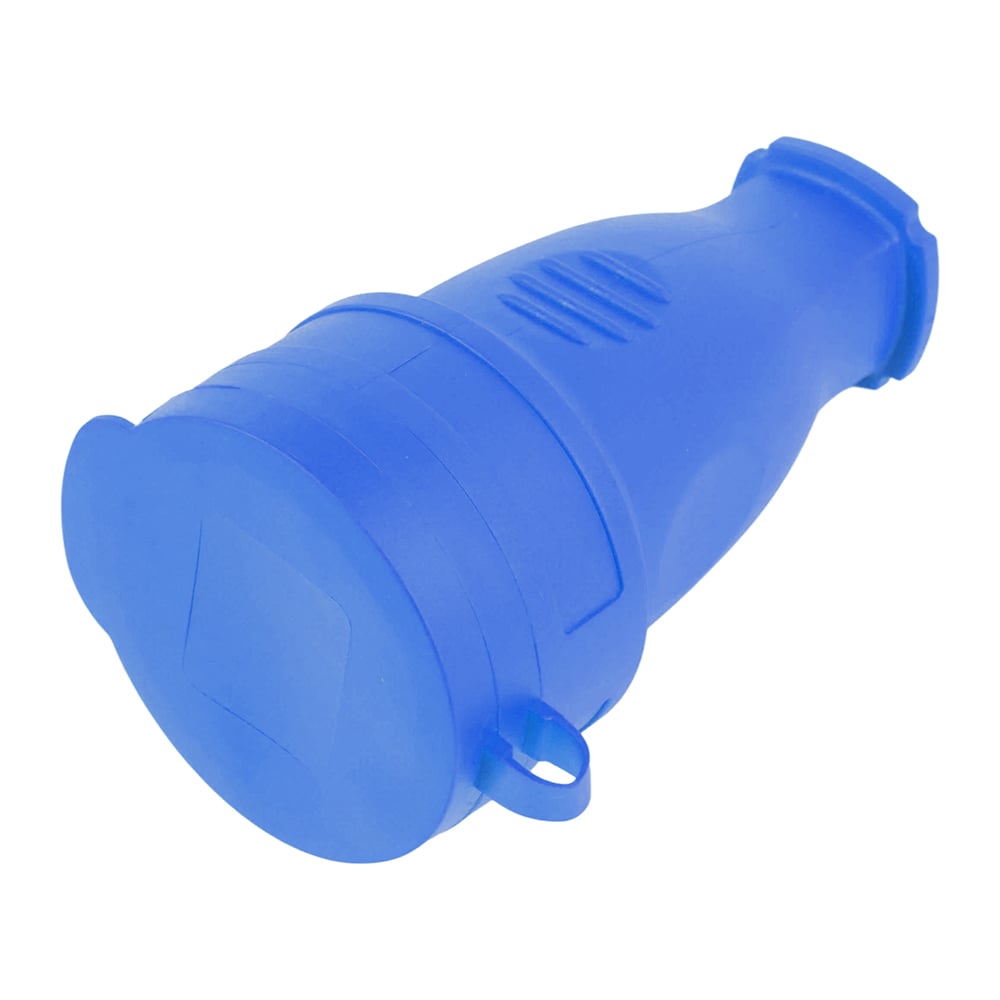 Изображение товара Переносная розетка STEKKER с крышкой IP44 230В 16А синий RST16-21-44