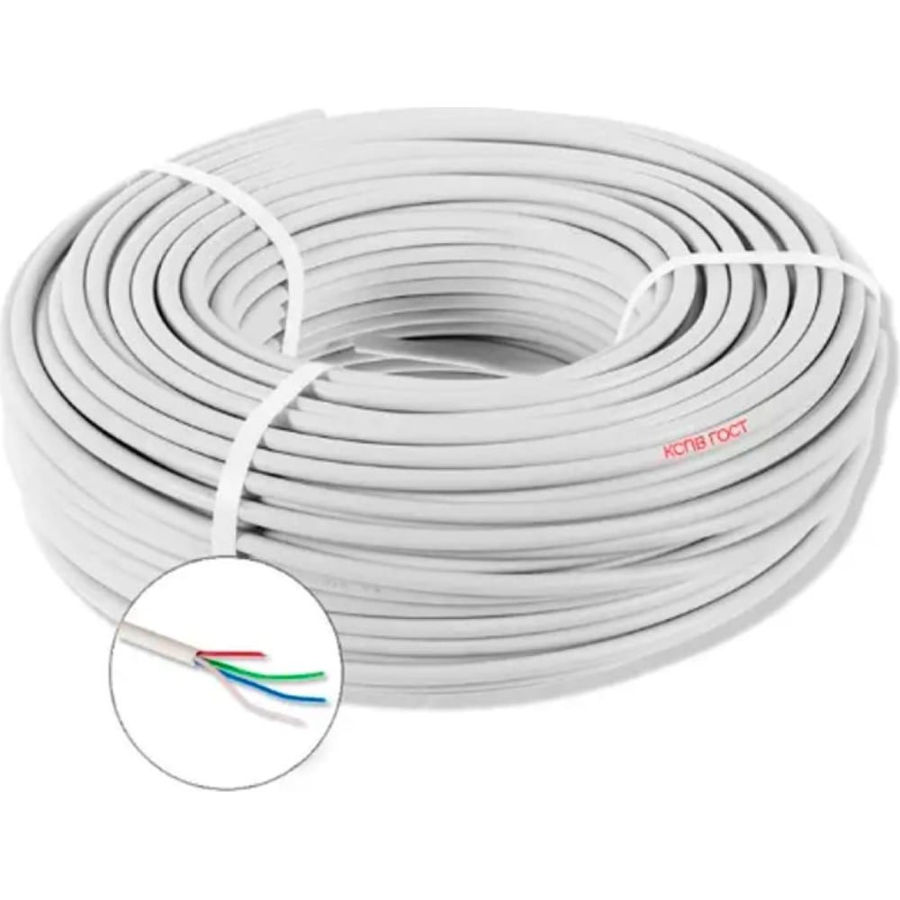 Изображение товара Кабель для пожарной и охранной сигнализации ПРОВОДНИК КСПВ 4x0.8 мм2 10м Надежный кабель для систем