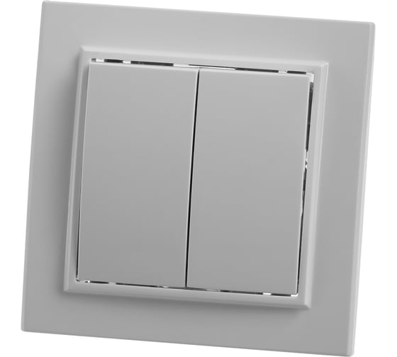 Изображение товара Выключатель STEKKER 2-клавишный, 220V, 10А, серия Эрна, белый, PSW10-9004-01 39044