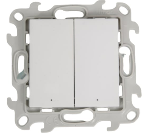 Изображение товара Двухклавишный выключатель Simon с подвсеткой, белый 2450392-030