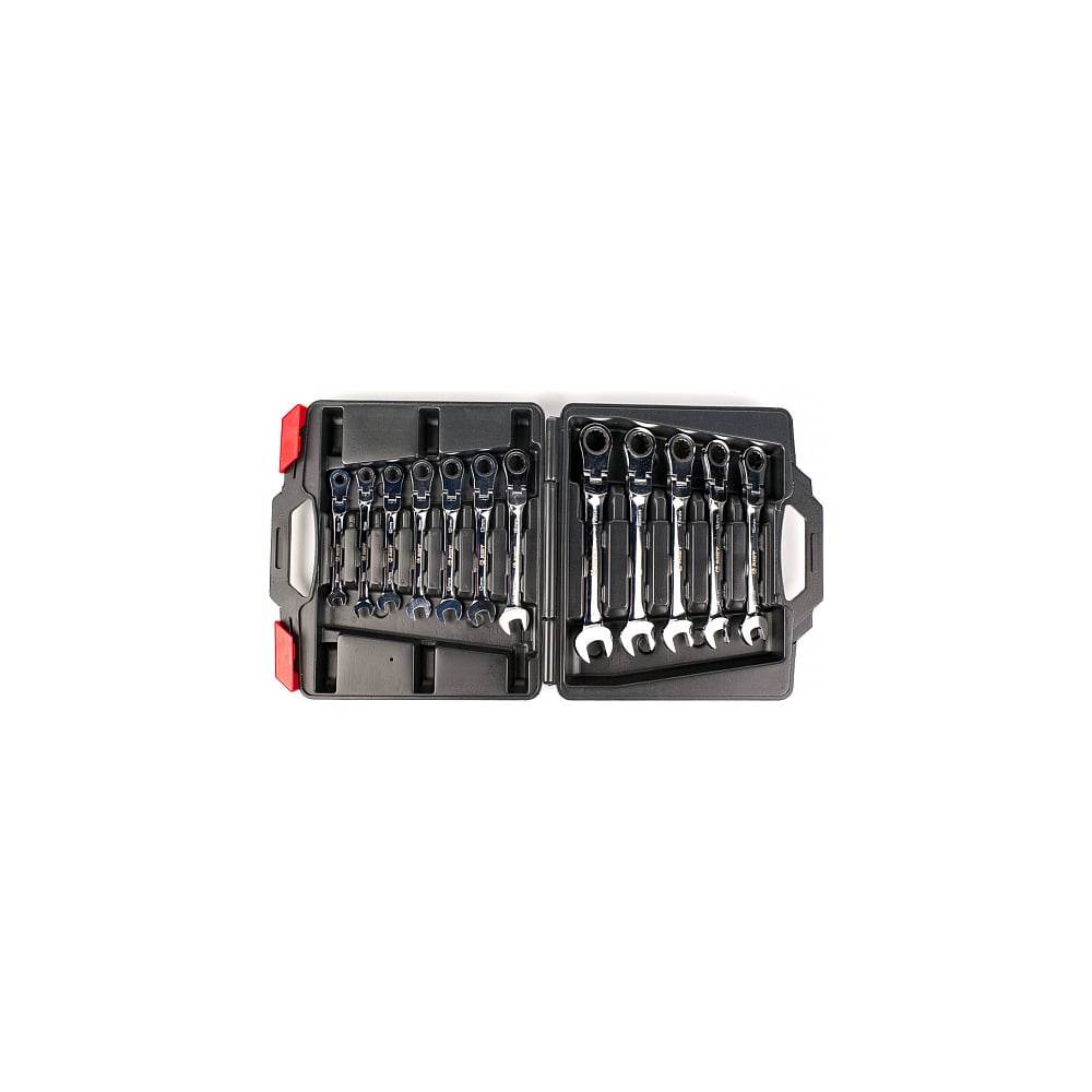 Набор шарнирных комбинированных трещоточных ключей AIST набор комбинированных ключей matrix 14513 рожково накидных трещоточных размер 8 19 мм количество 8 шт