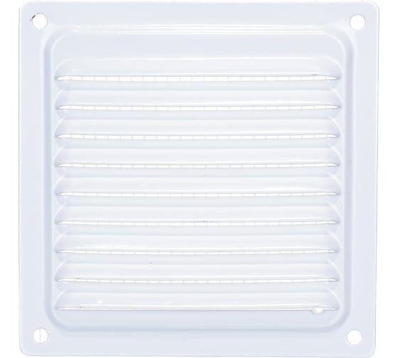 Изображение товара Решётка металлическая с сеткой (белая; 100x100 мм) Эвент ВРС