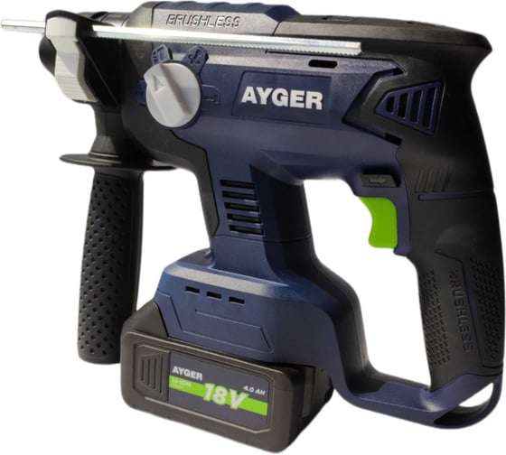Изображение товара Перфоратор аккумуляторный бесщеточный AYGER с одним аккумулятором 4Ah AHA18BL4