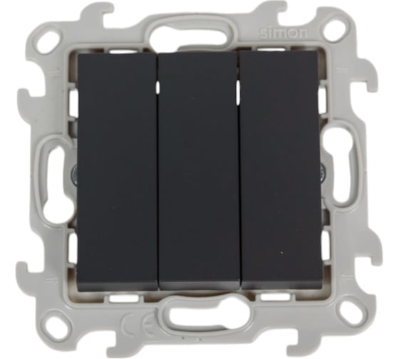 Изображение товара Трехклавишный выключатель Simon графит 2450391-038