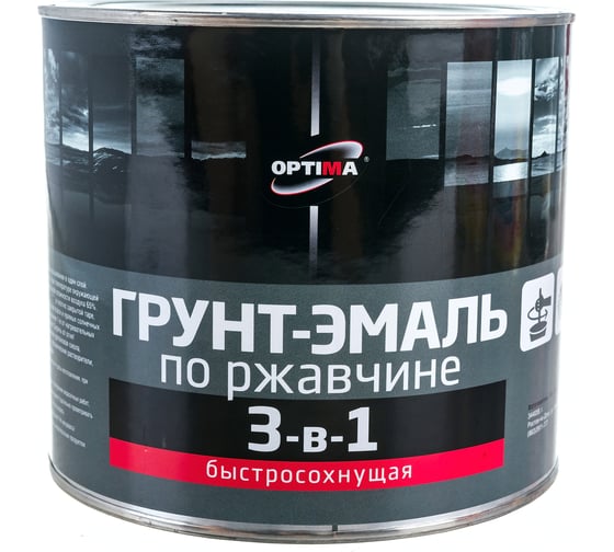 Изображение товара Быстросохнущая грунт-эмаль OPTIMA 3 в 1 1,7кг белая 11598028