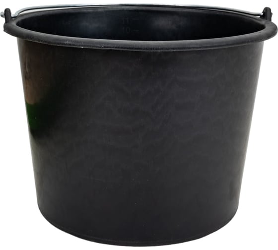 Изображение товара Ведро Дигрус 12 л, без крышки, с ручкой, 230x230x305 мм, чёрное ВБК-Р-12-Ч/Д