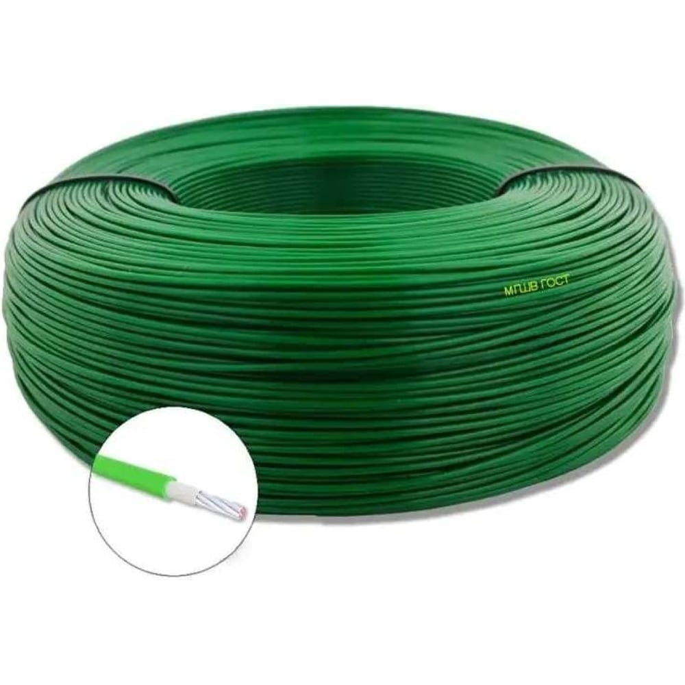 Изображение товара Монтажный провод МГШВ 1x2.5 мм2 Зеленый 10м OZ480285L10
