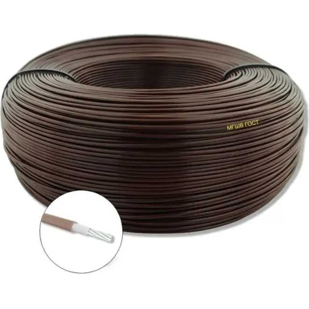 Изображение товара Провод монтажный МГШВ 1x1 мм2 коричневый 15м OZ480169L15