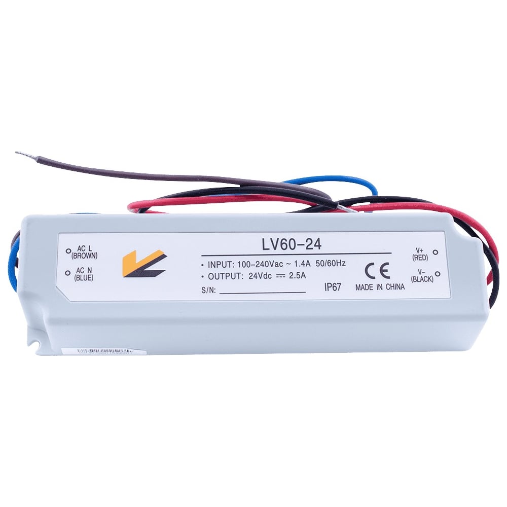 Изображение товара Блок питания SWG IP 67 24V 60W для LED лент и модулей LV-60-24