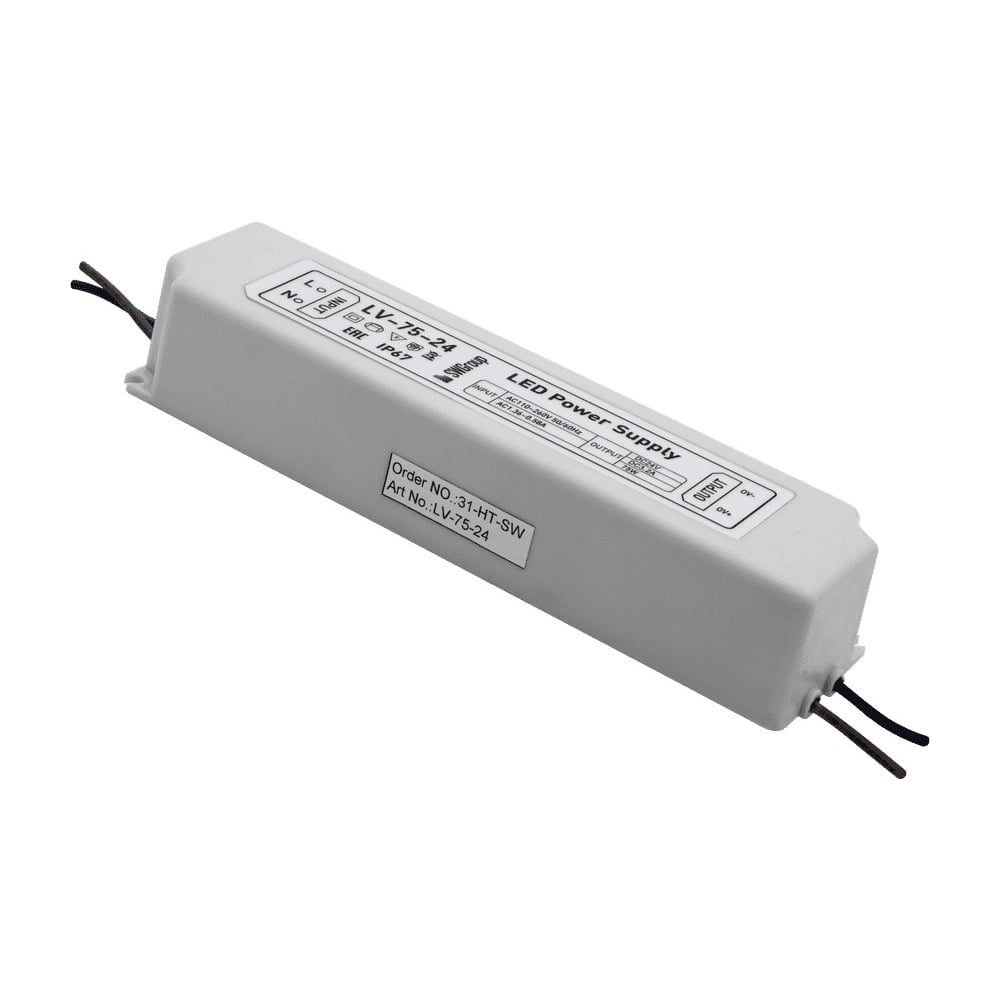 Изображение товара Блок питания SWG для ленты IP 67 пластик 75 W, 24V, LV-75-24 00000000271