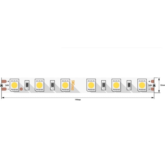 Изображение товара Светодиодная лента SWG 14,4 Вт/м SMD5050, IP20, Холодный белый, 24В, скотч 3М 00-00006319