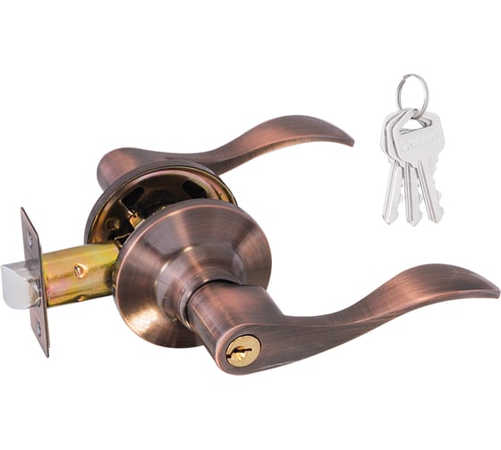 Изображение товара Межкомнатная защелка ISPARUS ISP ЗВ1-01 старая медь ключ/фикс. 16938