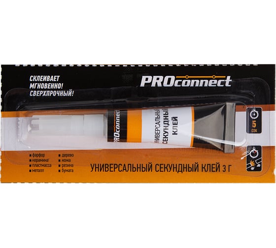 Изображение товара Универсальный секундный клей на мульти карте PROconnect 3 г 61-0900