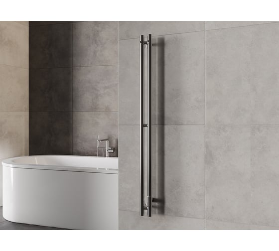 Изображение товара Электрический полотенцесушитель с терморегулятором GUARDO Alto вертикальный, 1500х82 мм, 2 секции, хром Alto 2 1582 CH