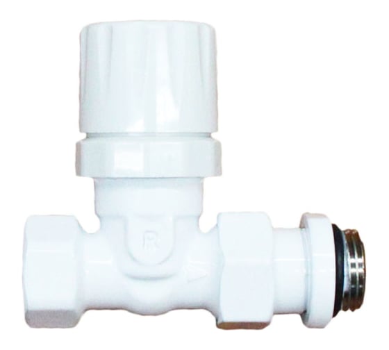 Изображение товара Вентиль термостатический прямой GUARDO Purmo 1/2", с американкой MTB 130 RAL 9016 Белый