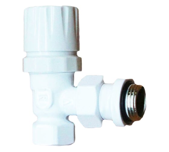 Изображение товара Вентиль термостатический угловой GUARDO Purmo 1/2", с американкой MTB 131 RAL 9016 Белый