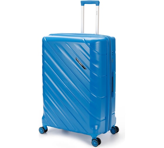 Изображение товара Чемодан Torber В Отпуск, синий, полипропилен, 54.5x33.5x79 см, 135 л T1908L-Blue