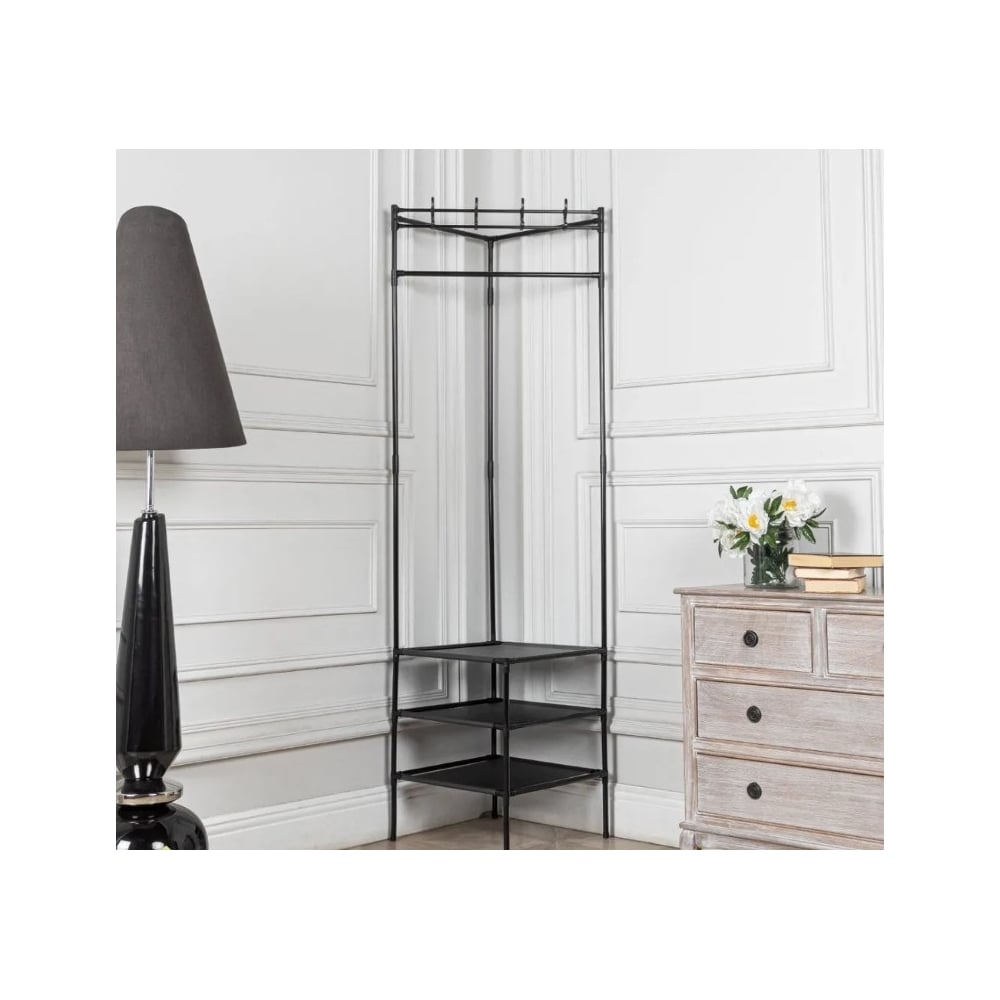Изображение товара Напольная вешалка для одежды HELEX Home черная W-31 современный дизайн