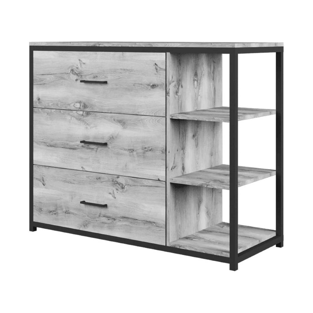 Изображение товара Комод Desk Question DQ лофт дуб белый - 3 ящика, 1140х450х900 мм Изображение товара Комод Desk Question DQ лофт дуб белый - 3 ящика, 1140х450х900 мм