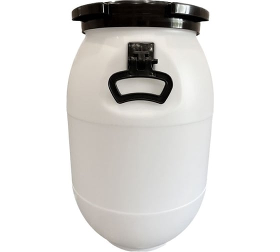 Изображение товара Бочка Дигрус 50 л, полиэтилен, с винтовой крышкой с ручками, 380x380x595 мм, белая БК-ВР-50-Б/Д