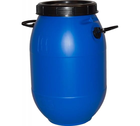 Изображение товара Бочка Дигрус 50 л, полиэтилен, с винтовой крышкой с ручками, 380x380x590 мм, синяя БКВ-Р-50-С/Д
