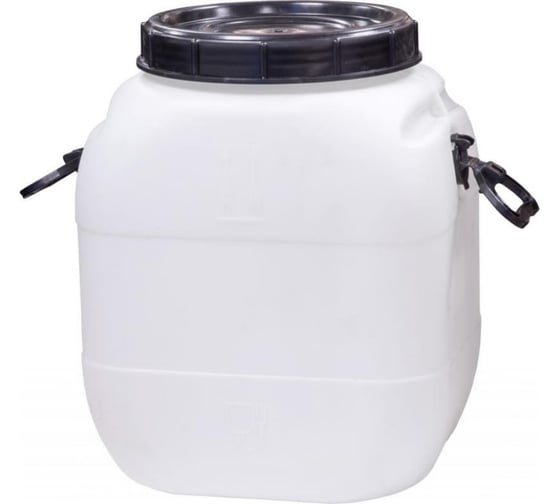 Изображение товара Бочка Дигрус 50 л, полиэтилен, квадратная с крышкой, 340x405x490 мм, белая БКВ-К-50-Б/Д
