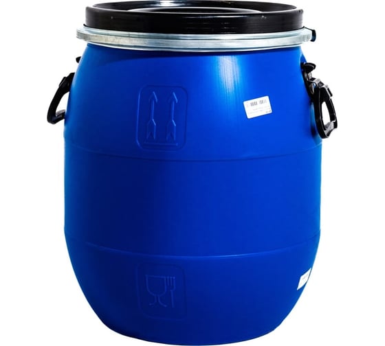 Изображение товара Бочка Дигрус 48 л, полиэтилен, крышка-обруч с ручками, 400x400x490 мм, синяя БКОР-48-С/Д