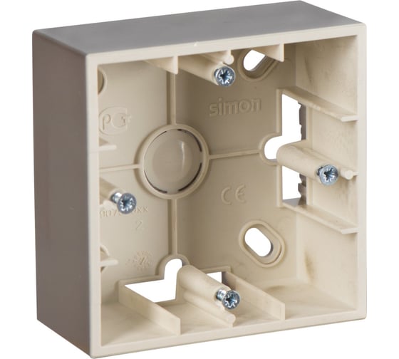 Изображение товара Монтажная коробка Simon для накладного монтажа, 1 пост, шампань 1590751-034